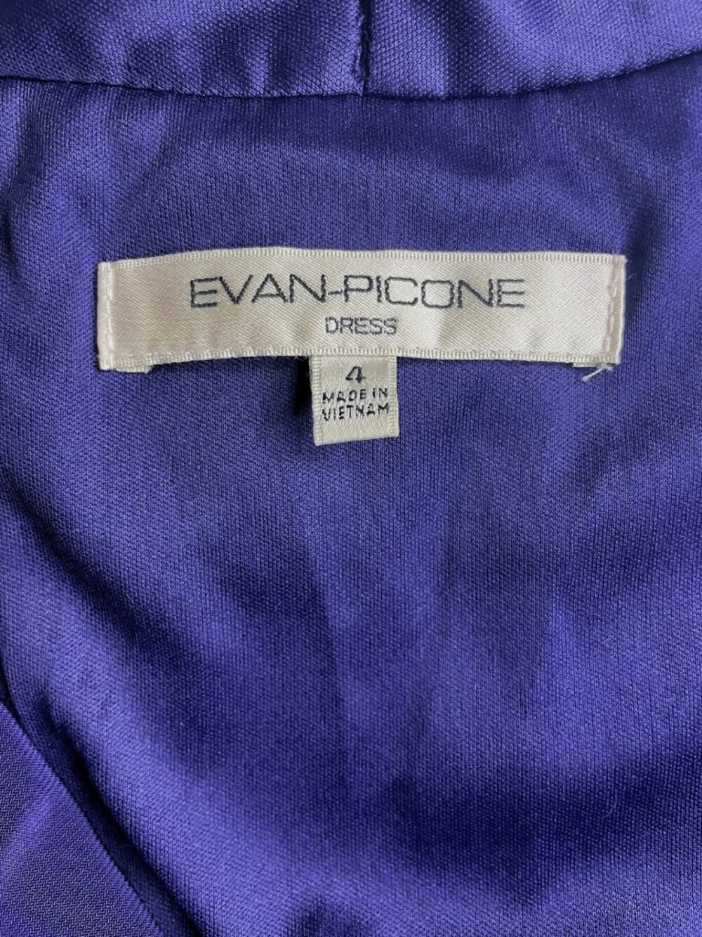 Evan Picone Deep Purple Midi Dress | Size 4 | Ruched Waist - Picture 4 of 8